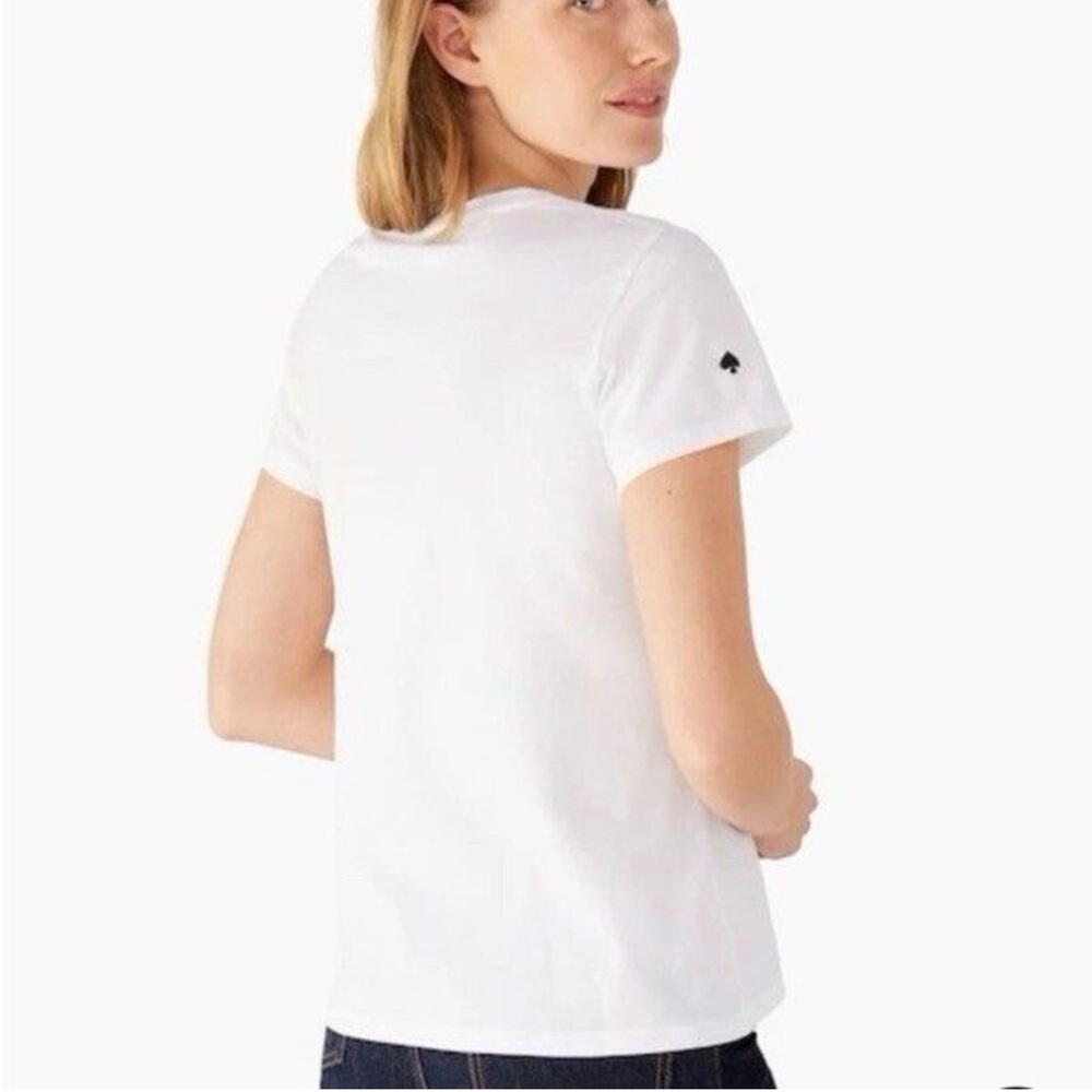 kate spade White Short-Sleeve Tee with Black Minnie Mousse Patch Disney colab - Picture 2 of 9